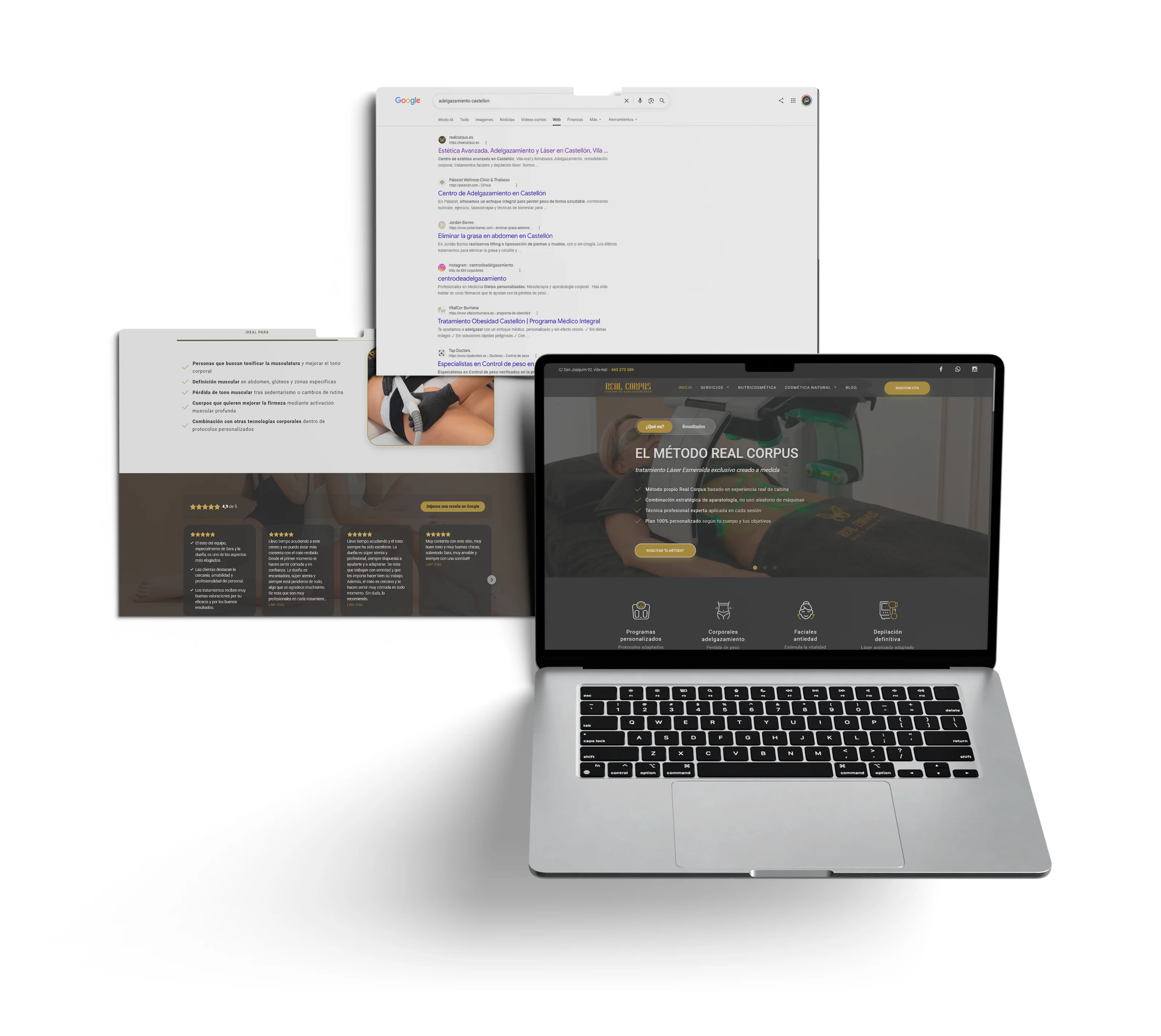 Mockup del proyecto web de Realcorpus.
