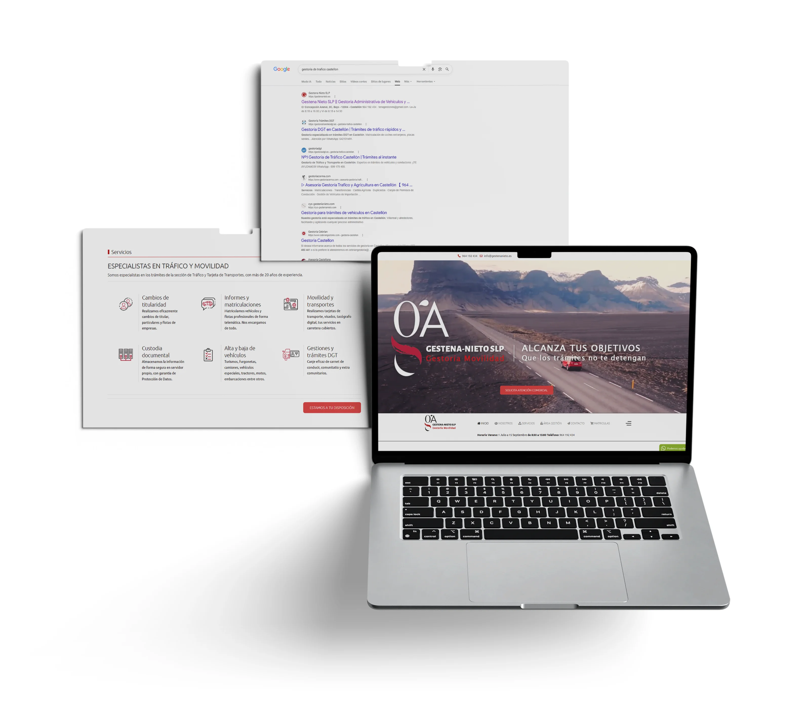 Mockup del proyecto web de Gestena Nieto.