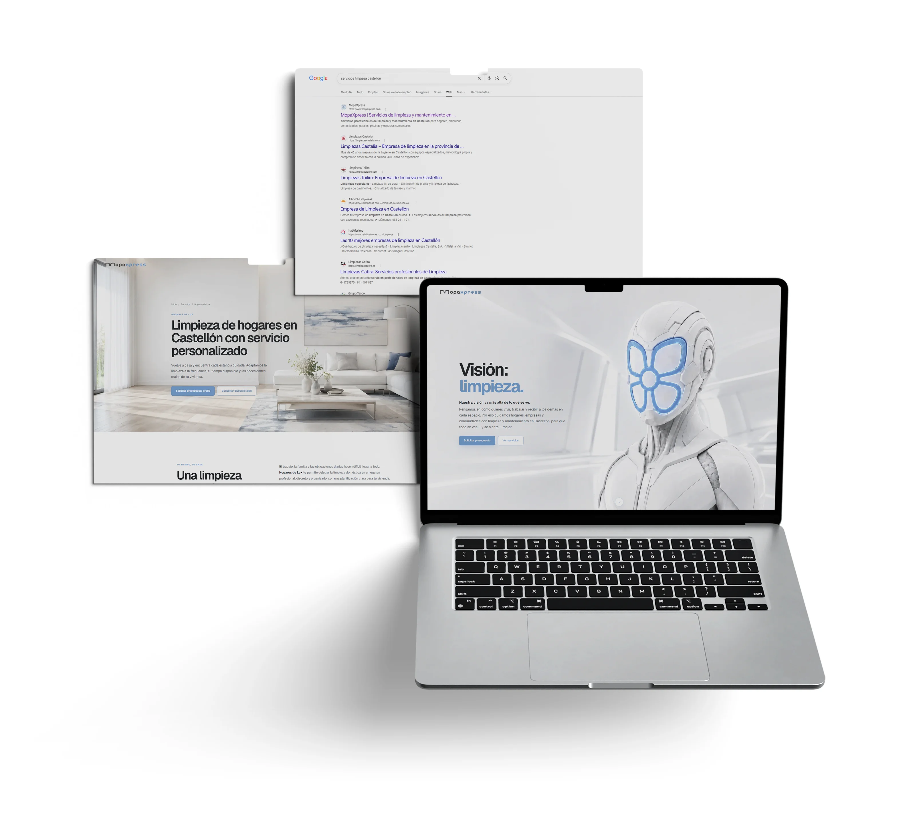 Mockup del proyecto web de MopaXpress.